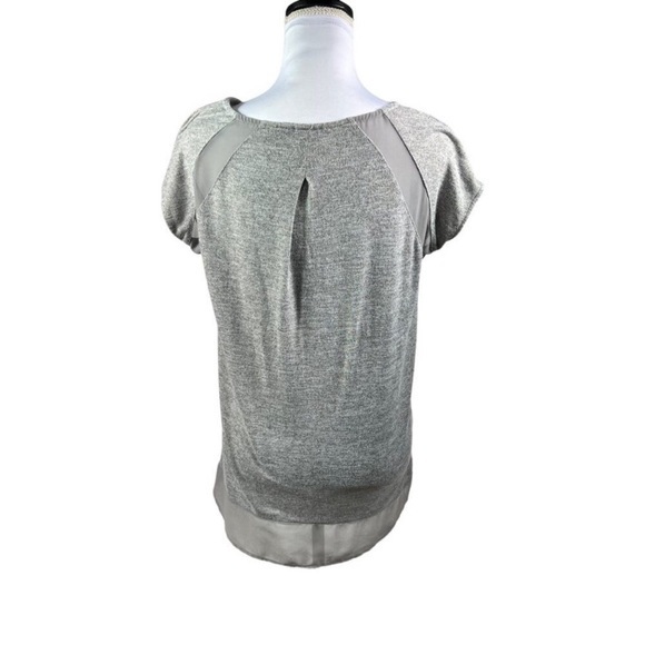 NWT, Doe and Rae, Women’s,‎ size S, flowy blouse, silver shimmer, gray mesh - Picture 2 of 11